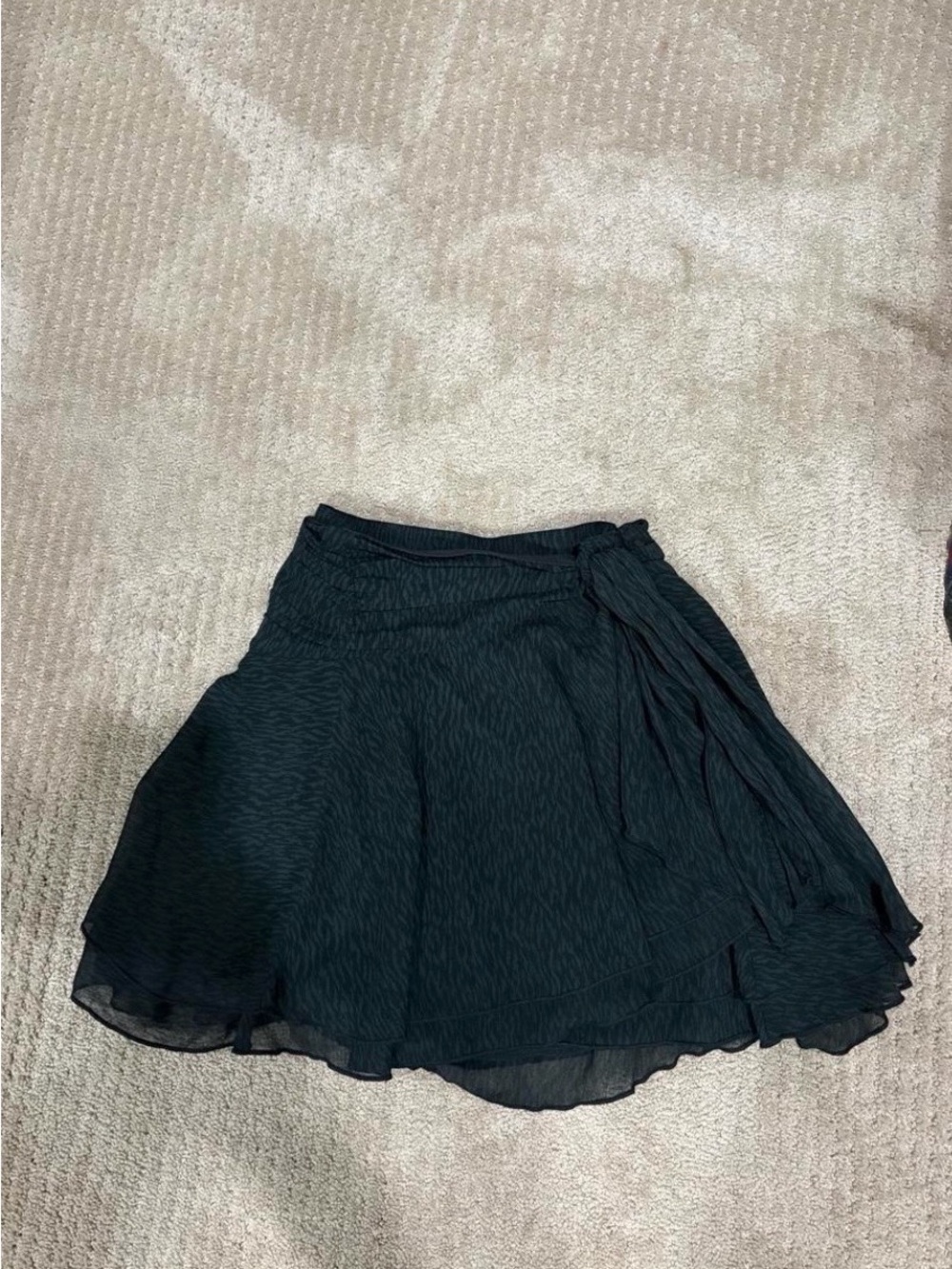 Black wrap mini skirt